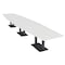 Skutchi Designs Hexagon Conference Table With Power Unit, 48 in W, 216 in L, White HAR-HEX.IR-48X216-DOU.BK-WA7976-NA - alternate 1