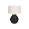 Homeroots 25" Black and Gold Concrete Round Table Lamp With Ivory Drum Shade 545853 - alternate 1
