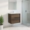 Homeroots 24" Dark Brown Wood Floating Bathroom Vanity With White Sink And Two Drawers 624090 - alternate 5