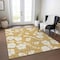 Homeroots 10' X 14' Gold Ivory And Brown Floral Washable Indoor Outdoor Area Rug 599885 - alternate 9