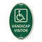 Signmission Handicap Visitor With Graphic, 12 Inch X 18 Inch Architectural Oval, Heavy Gauge Aluminum A-OV-G-1218-23920 - alternate 1