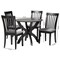 Baxton Studio Bailey Modern Grey Fabric and Dark Brown Finished Wood 5-Piece Dining Set 256-9398-10902-ZORO - alternate 7