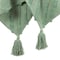 Homeroots 50" X 60" Green Cotton Woven Geometric Throw Blanket with Tassels 518849 - alternate 6