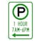 Sign Solutions Usa Parking Sign, 12 in W, Aluminum Sign, White DUS06DWT1218R7-23AL - alternate 1