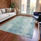 Homeroots 9' X 12' Turquoise And Ivory Abstract Washable Indoor Outdoor Area Rug 616206 - alternate 7