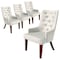 Leisuremod Spruce Collection Modern Wooden Dining Chair in Beige Velvet, 4PK SC24BGF4 - alternate 1