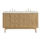 James Martin Vanities Laurent 60 in. Double Vanity, Light Natural Oak, w/ 3 CM Victorian Silver Quartz Top 545-V60D-LNO-3VSL - alternate 1