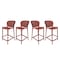 Homeroots Set of Four 30" Orange Heavy Duty Plastic Low Back Bar Height Bar Chairs, 4PK 555085 - alternate 1
