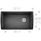 Blanco Diamond SILGRANIT 33in Super Single Undermount Kitchen Sink - Anthracite 441768 - alternate 3