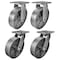 Hyw Products Heavy Duty Caster Set 8in Steel Wheels, 2 Rigid & 2 Swivel, 4PK 40-80R-A1-SS-2,40-80S-A1-SS-2 - alternate 1