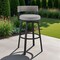Homeroots 33" Light Gray Metal Swivel Low back Outdoor Bar Height chair with Footrest 490218 - alternate 6