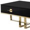 Homeroots 47" Black And Gold Stainless Steel Coffee Table With Two Drawers 543868 - alternate 8