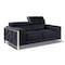 Homeroots 75in Black And Silver Italian Leather Loveseat 477560 - alternate 9