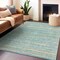 Homeroots 8' X 10' Teal Blue Striped Washable Indoor Outdoor Area Rug 607983 - alternate 8