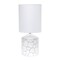 Homeroots 19" White And Stone Ceramic Table Lamp With White Cylinder Shade 643440 - alternate 3