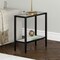 Homeroots 24" Black And Clear Glass And Steel Mirrored End Table With Shelf 544173 - alternate 8