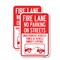 Signmission Fire Lane No Parking on Street Unauthorized Vehicles To, 12'' X 18'', Heavy Gauge Aluminum, 2PK A-1218-2PACK-23996 - alternate 1