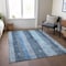 Homeroots 5' X 8' Blue And Gray Striped Washable Indoor Outdoor Area Rug 617837 - alternate 6