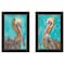 Homeroots Set Of Two Pelicans Teal Black Framed Print Wall Art, 2PK 406657 - alternate 1