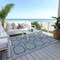 Homeroots 5' X 8' Navy Blue And Ivory Geometric Washable Indoor Outdoor Area Rug 610836 - alternate 9