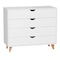 Homeroots 35" White And Natural Wood Four Drawer Dresser 489233 - alternate 1