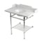 Kingston Brass 36-Inch Carrara Marble Console Sink with Brass Legs and Shelf, 8-Inch, 3-Hole LMS36MBB6 - alternate 1