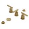 Kingston Brass Three-Handle Bidet Faucet with Knurled Handle and Brass Pop-Up, Brushed Brass KB6327KNL - alternate 1