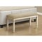 Monarch Specialties Bench, 41'' Rectangular, Upholstered, Wood, Antique White Solid Wood, Beige Fabric, Transitional I 1266 - alternate 2