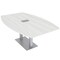 Skutchi Designs Boat Conference Table With Power Unit, 48 in W, 84 in L, White HAR-BOT-48x84-DOU-WA7976-ESIL - alternate 1
