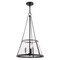 Vaxcel Rochester 3-Light Matte Black Industrial Cone Pendant with Clear Glass Shade P0437 - alternate 1