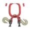 Mytee Products Grade 80 V Bridle Chain, Tow Recovery G80 3/8in x 3ft Chain 7100# Lbs, Two 15in J-Hook, Cradle Grab Hook CH383V-15J-PLGH-G80 - alternate 15