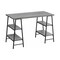 Homeroots 47" Gray and Black Wood and Metal Sled Computer Desk 489844 - alternate 1