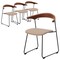 Leisuremod Lyra Collection Modern Chair in Dark Wood back and Taupe Seat, 4PK LCAS-41DTP4 - alternate 1