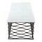 Homeroots 50" White and Antiqued Bronze Genuine Marble and Aluminum Abstract Coffee Table 565062 - alternate 7