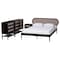 Baxton Studio Shirin Mid-Century Beige Fabric and Black Wood Queen 4-Piece Bedroom Set 255-14152-14151-14150-14149-ZORO - alternate 1