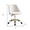 Homeroots White and Gold Faux Leather Adjustable Height Swivel Rolling Office Chair 554024 - alternate 5