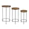 Homeroots Set of Three 29" Black And Brown Round End Tables, 3PK 518014 - alternate 1