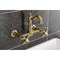Kingston Brass Two-Handle Wall Mount Bridge Kitchen Faucet, Brushed Brass KS2447AX - alternate 6