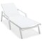 Leisuremod Marlin Patio Chaise Lounge Chair with Armrests in White Aluminum Frame, White MLAW-77W - alternate 1