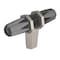 Amerock London 2-1/2 in 64 mm Length Black Chrome/Satin Nickel Cabinet Knob BP36647BCRG10 - alternate 1
