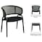 Leisuremod Ervilla Dining Armchair in Black Steel Frame with Black Wicker Back and Black Seat ECBL-20BL-BL - alternate 10