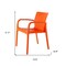 Homeroots Set of Two Orange Heavy Duty Plastic Outdoor Stacking Dining Chairs, 2PK 565204 - alternate 5