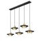 Z-Lite Ludo Matte Black + Modern Gold 5 Light Linear Chandelier 829P12-5L-MB-MGLD-LE - alternate 7