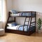 Homeroots Espresso Twin Over Queen Solid Wood Bunk Bed With Storage 285312 - alternate 4