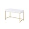 Homeroots 47" White and Gold Computer Desk With Two Drawers 347510 - alternate 1