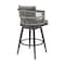 Armen Living Zella Outdoor Patio Swivel Bar Stool in Aluminum with Light Gray Rope and Earl Gray Cushions LCZESWBAGRY30 - alternate 8