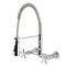 Kingston Brass Double-Handle Wall-Mount Pre-Rinse Bridge Kitchen Faucet, Polished Chrome GS1241NX - alternate 1