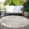 Homeroots 8' Beige And Gray Round Abstract Washable Indoor Outdoor Area Rug 602685 - alternate 8