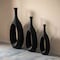 Uniquewise Set of 3 Frosted Black Fiberglass Tall Floor Vase - Decorative Vase for Modern Home Decor QI004676.3 - alternate 9