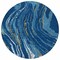 Homeroots 8' Navy Blue Gold And Copper Round Abstract Washable Indoor Outdoor Area Rug 600242 - alternate 7